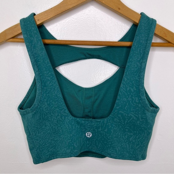 LULULEMON Crunch Teal Lagoon Everlux Cut-Out Train Bra - Picture 3 of 5